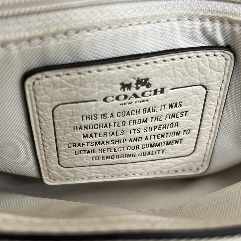 Coach Mercer Satchel 24 Bandana Rivets Chalk F55634 - Picture 7 of 15